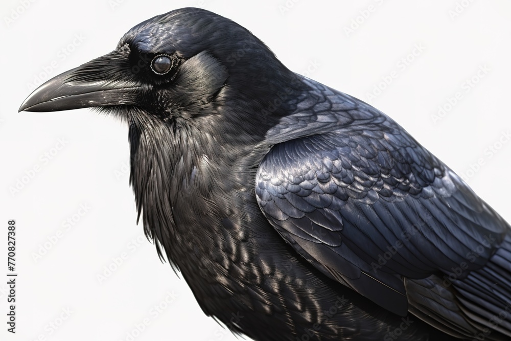 Fototapeta premium Elegant Crow Against White