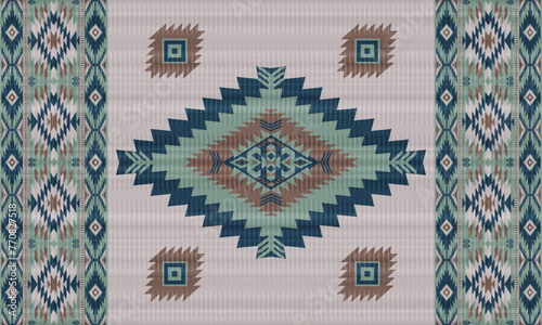 American tribal ethnic native pattern.Traditional Navajo,Aztec,Apache,Southwest and Mexican style fabric pattern.Abstract vector motifs pattern.For fabric,clothing,blanket,carpet,woven,wrap,decoration