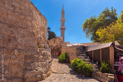 Old medieval Ottoman Suleiman Mosque in Rhodes.