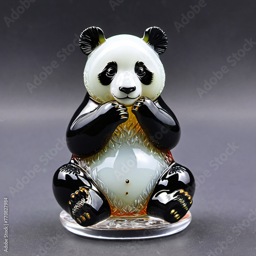 Szklana figurka pandy