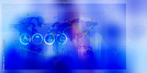 2d rendering Stock market online business concept. business Graph 