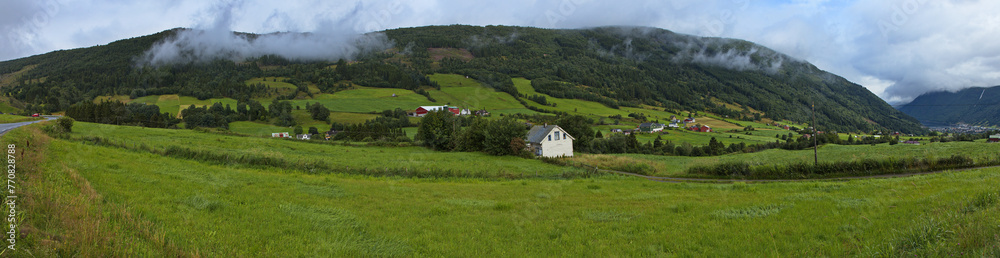 Landscape at Hopperstad in Norway, Europe
