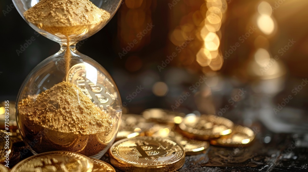 A gold coin squeezing through a tight hourglass A gold coin squeezing through a tight hourglass