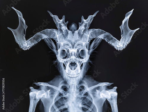 X-ray of a Skeletal Demon Haunting,5 Halloween
