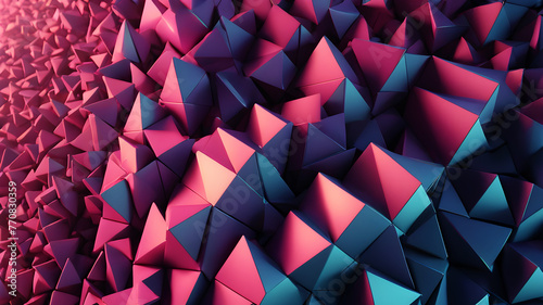 Illustrate an abstract background with gradient-filled triangles fading from one color to another