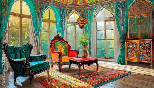 salon decorado estilo indu photo
