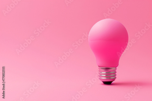 a bright pink light bulb sitting on a pink background i 2d11a6c1-ecf8-4f6e-ad2b-80962b573212 photo