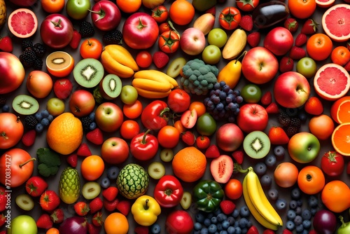 colorful fruits and vegetables on table