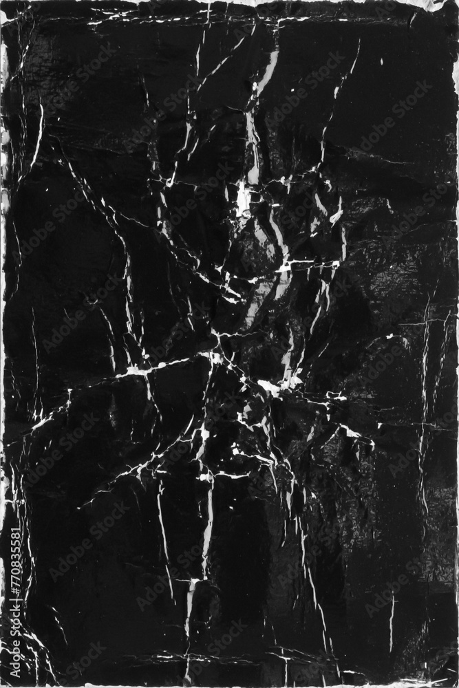 Fototapeta premium Empty old vintage black scratch torn poster overlay texture background