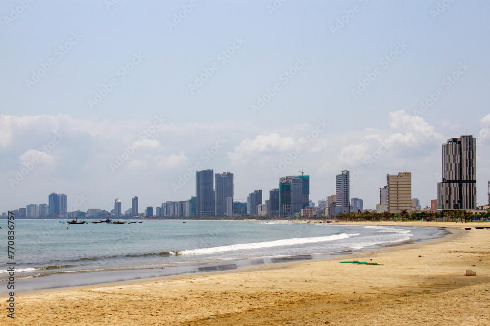 Naklejka premium Panoramic View Of Da Nang City, Vietnam. Da Nang Is The Largest City In Central Vietnam And One Of The Country's Most Important Ports.