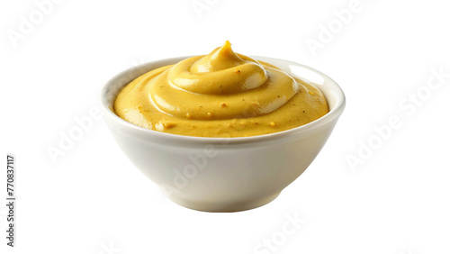 Mustard sauce isolated on Transparent background.