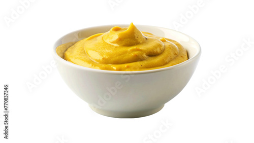 Mustard sauce isolated on Transparent background.