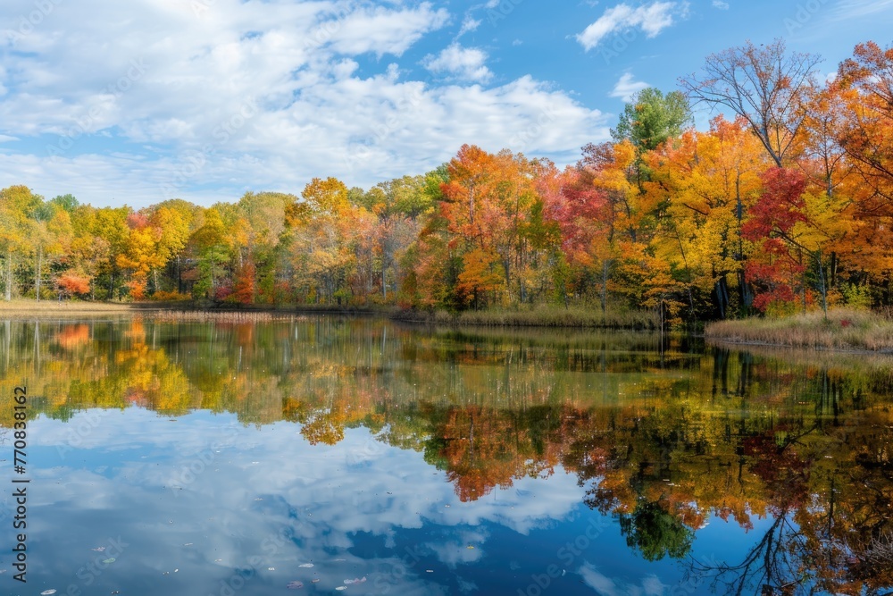 A scenic landscape with vibrant autumn colors. A scenic landscape with vibrant autumn colors.