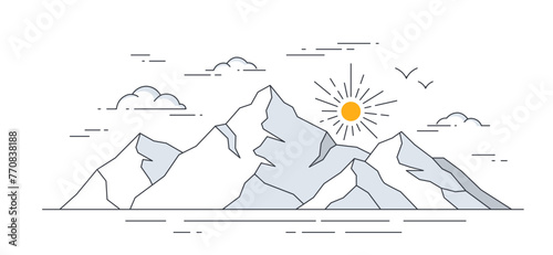 Mountains minimalistic poster vector