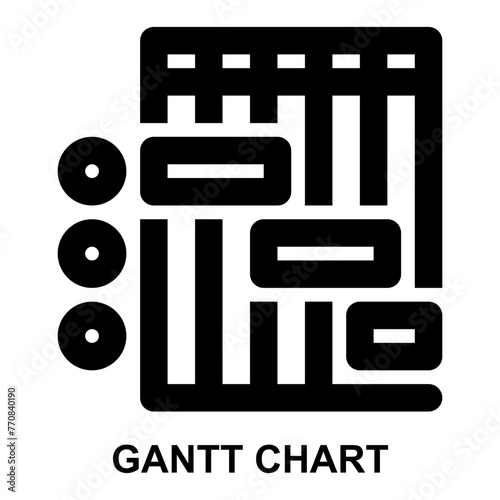 gantt chart, gantt, schedule, scheduling, timeline, project management  expanded agile outline icon license for web mobile app presentation printing