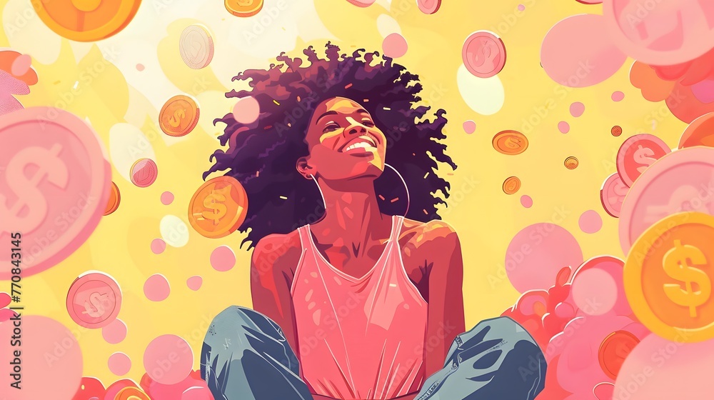 A beautiful illustration of a girl in a dress with flowers in her hair A beautiful illustration of a girl in a dress with flowers in her hair