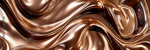 Luxurious curls of melted chocolate, via close-up shots