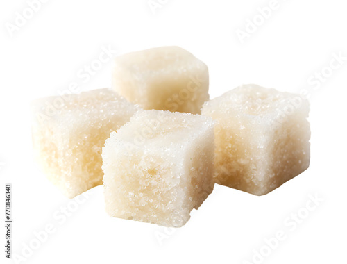3 bigSugar cubes isolated on a white background