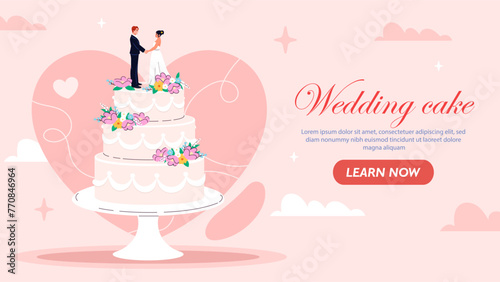 Wedding cake vector poster
