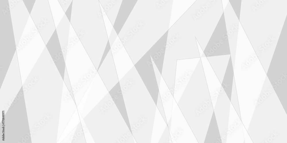 Obraz premium Abstract background with white and gray and geometric style with simple lines and corners, polygons as background geometric style. Space design concept. Decorative web layout or poster, banner.