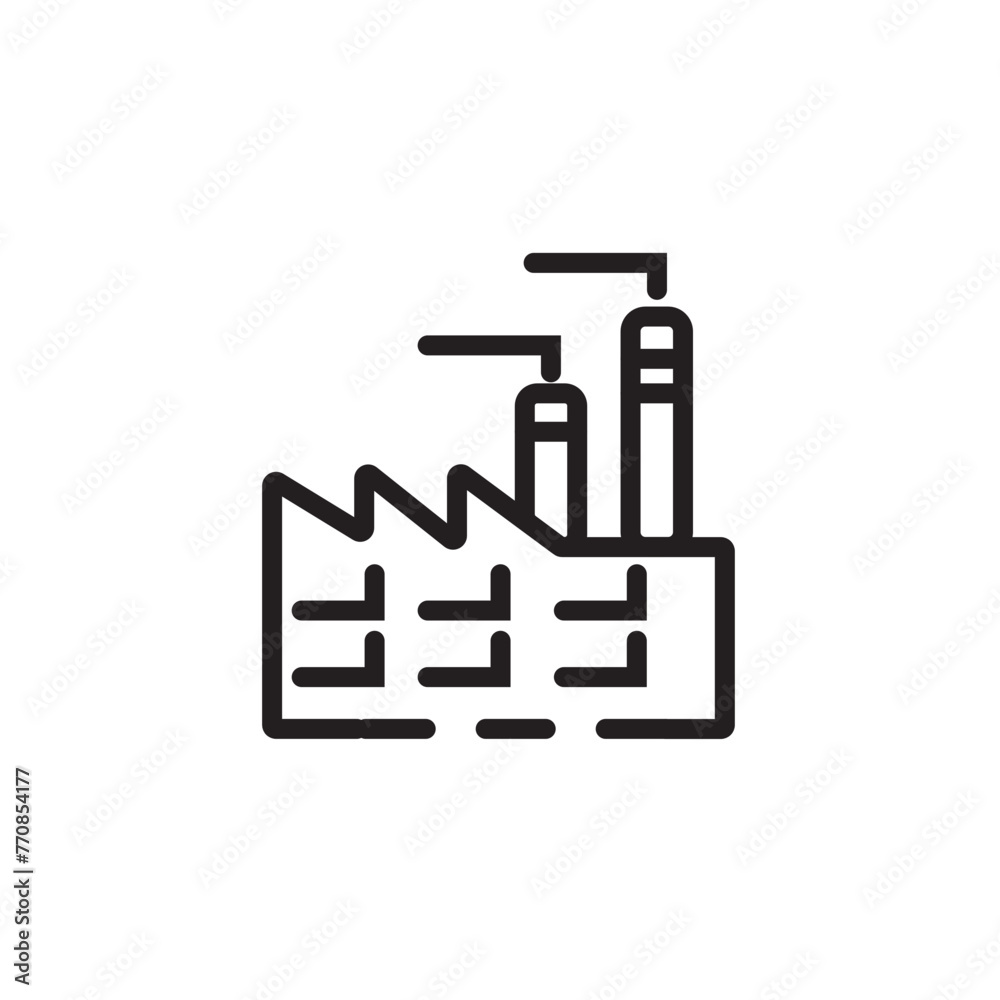 Building Factory Industry Line Icon Building Factory Industry Line Icon