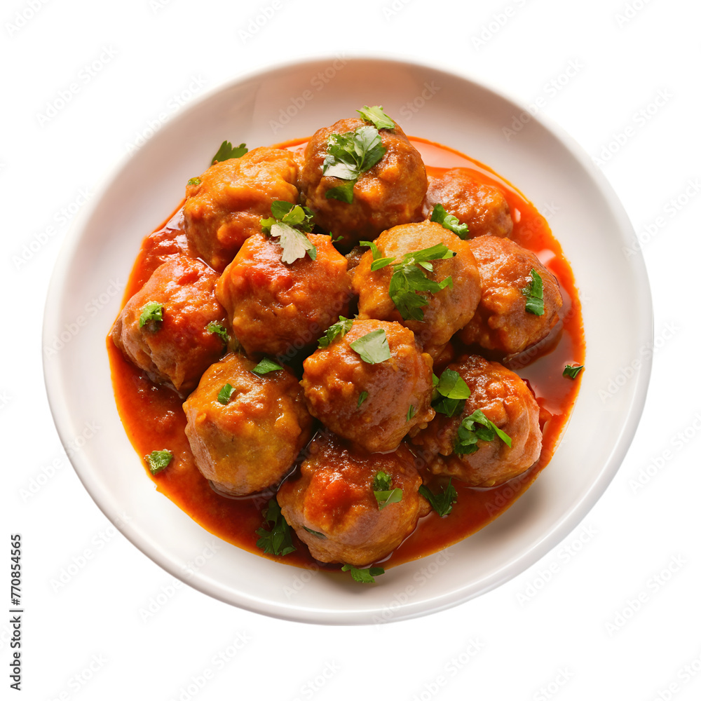 Fototapeta premium meatballs in sweet and sour tomato sauce