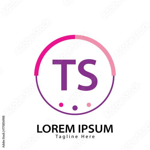 letter TS logo. TS. TS logo design vector illustration for creative company, business, industry photo