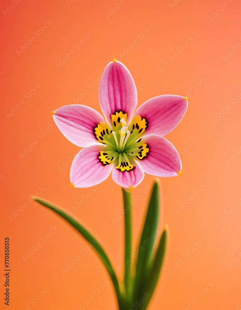 Vibrant Ornithogalum Bloom: A Captivating Floral Masterpiece | This captivating image showcases a single Ornithogalum flower in a macro view, capturing its intricate details and vibrant colors.