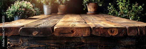 Wide Table Top Wooden Bar On, Background HD, Illustrations