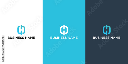 Letter H logotype with negative space design