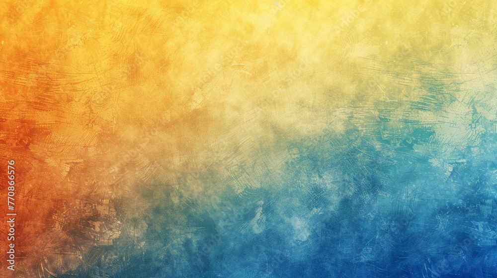 Abstract color gradient background grainy orange blue yellow white noise texture backdrop, illustration