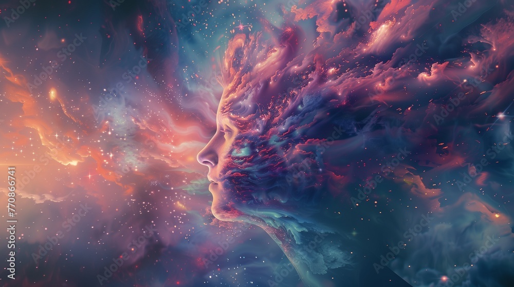 illustration of annual collective mind concept art, exploding mind ...