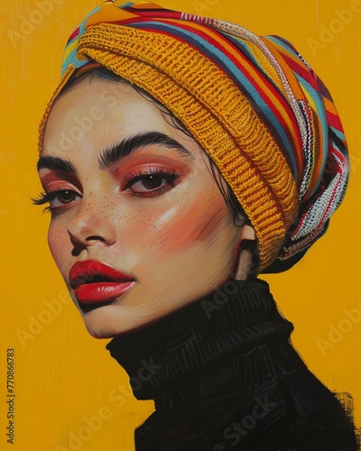 Embrace the spirit of creativity with our bold pop art portrayal of Islamic fashion, inspiring selfconfidence and empowerment, 8K