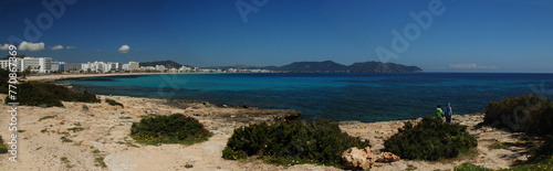 Panorama View To The Bay Of Cala Millor Mallorca On A Wonderful Sunny Spring Day With A Clear Blue Sky photo