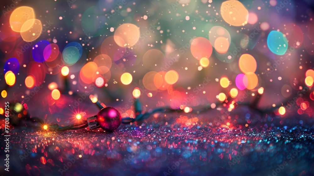 Obraz premium colorful lights with bokeh effect generative ai