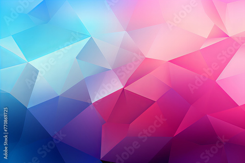 Abstract pink teal blue gradient low polygon shaped background, purple, blue, texture
