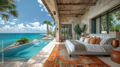 dream retreat in turks and caicos next to the ocean bedroom photo