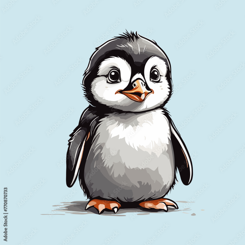 Fototapeta premium Happy Penguin Cartoon Vector Graphic