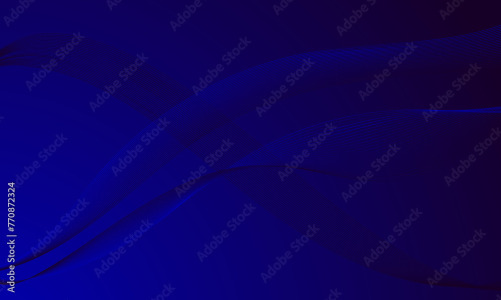 Obraz premium blue lines smooth wave curves on soft gradient abstract background