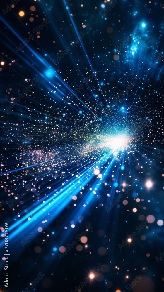 Cosmic Light Explosion in Deep Space, dynamic light and stardust in the ...