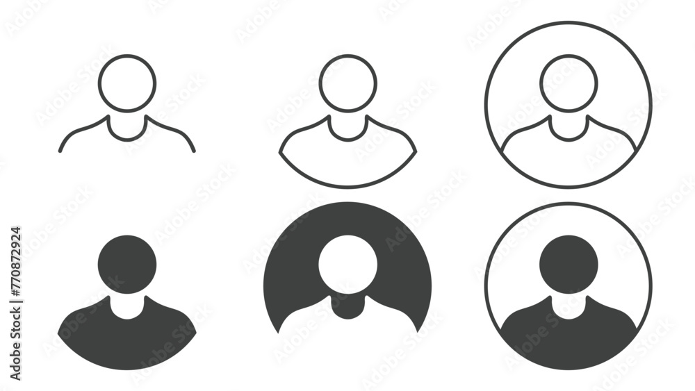 Set of User Profile Icons Isolated on White Background Set of User Profile Icons Isolated on White Background