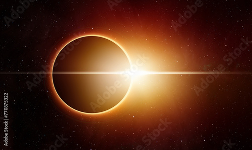 Solar Eclipse over the planet Earth "Elements of this image furnished by NASA" © muratart