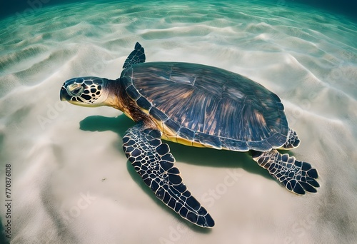 A close up of a Sea Turtle