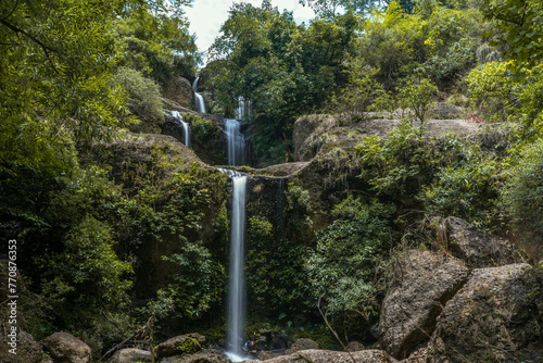 Canvas Print Multi Layered waterfall in the Forest