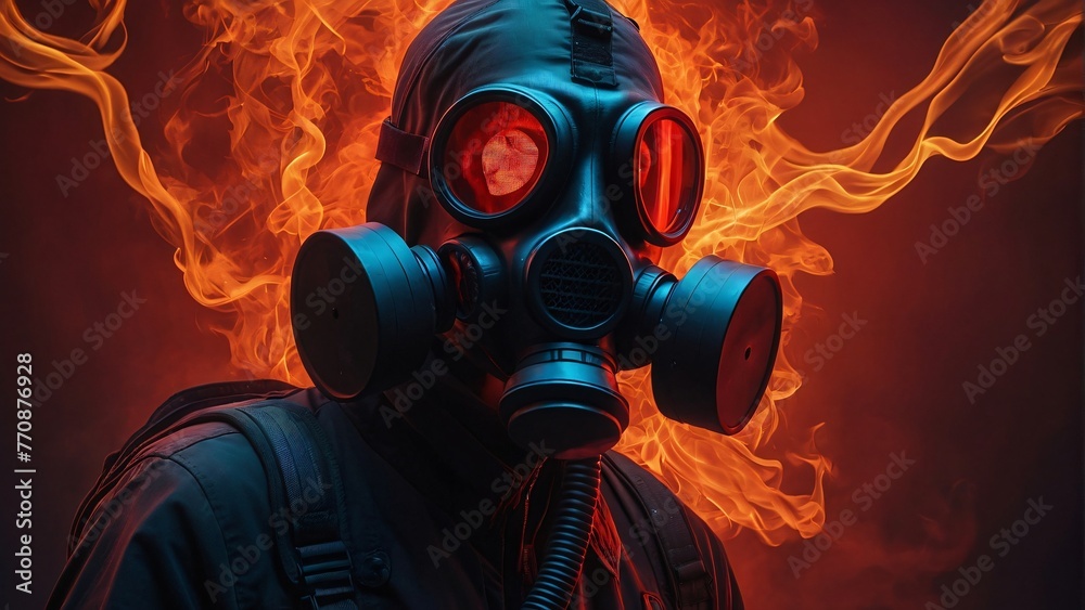 man in gas mask man in gas mask