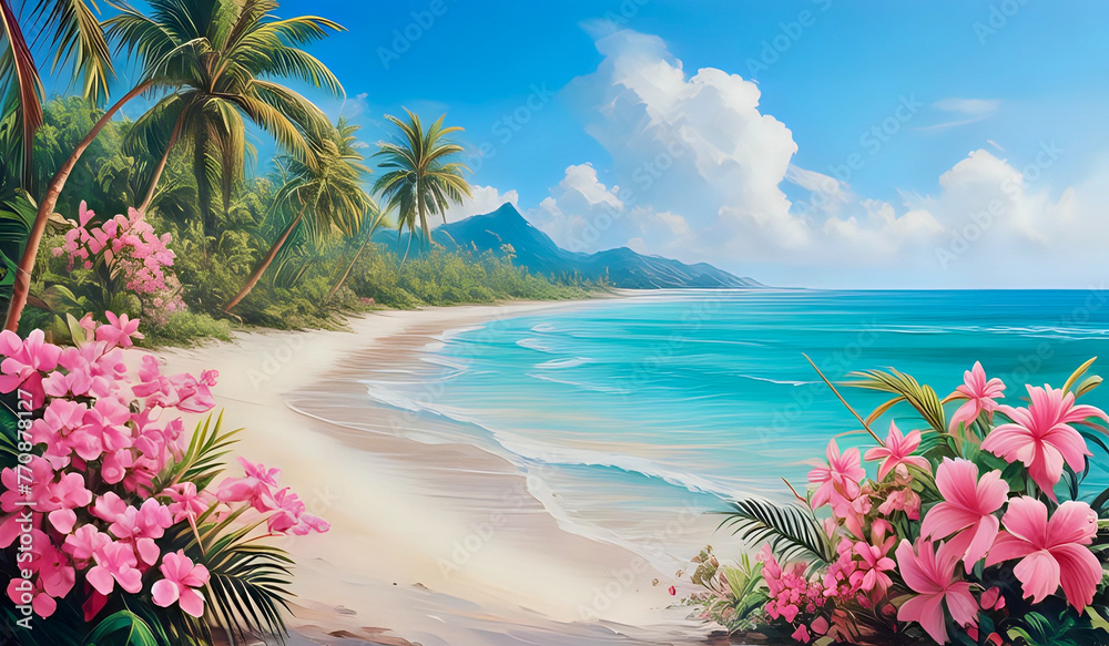 painted tropical beach