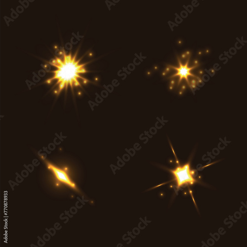 Realistic Burst of Light Isolated on Dark Background