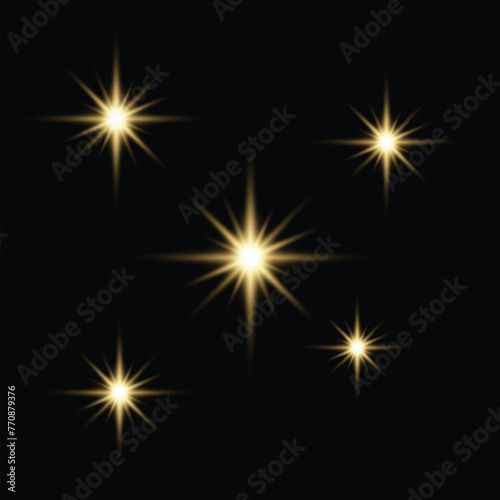 Realistic Burst of Light Isolated on Dark Background