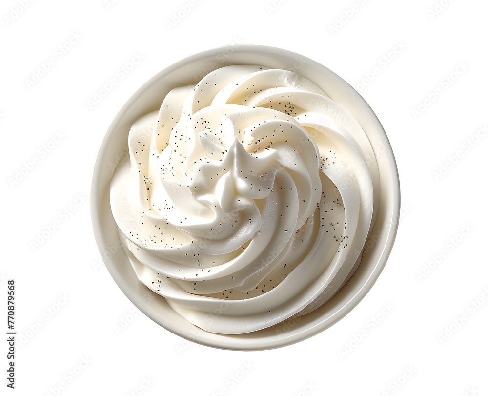 Bowl of sour cream or yogurt on transparent background Bowl of sour cream or yogurt on transparent background