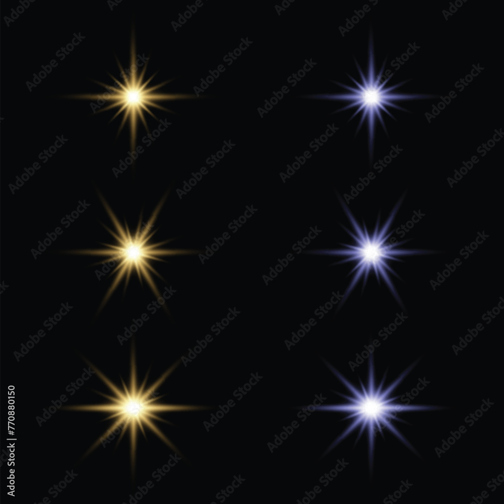 Realistic Burst of Light Isolated on Dark Background Realistic Burst of Light Isolated on Dark Background